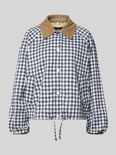 Produktfoto, Regular Fit Blouson mit Viskose-Anteil Modell 'OVINGHAM' od Barbour, biało-granatowa kratka, materiał gładki, kurtka damska