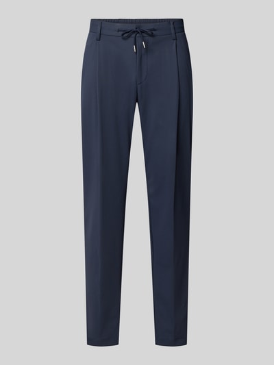 Produktfoto, Hose mit Tunnelzug und Eingrifftaschen von bugatti in Dunkelblau, Material-Mix mit Stretch, Regular Fit, Vorderansicht