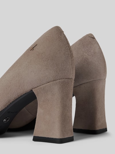 Tamaris Leren pumps met labeldetail Lichtgrijs - 2