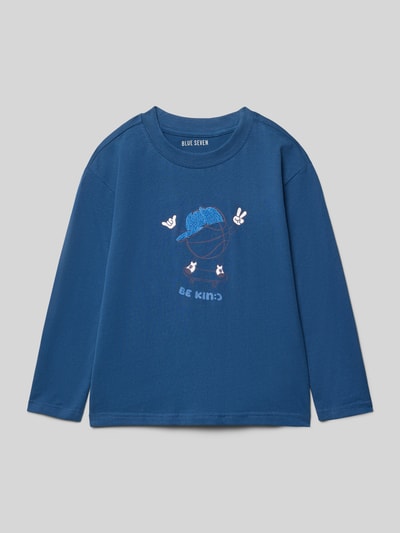 Blue Seven Bluzka z długim rękawem z nadrukowanym motywem Szaroniebieski 1