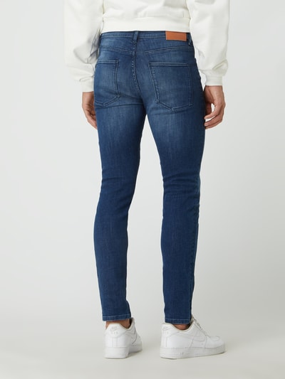 REVIEW Skinny fit jeans met knoop- en ritssluiting Donkerblauw - 5