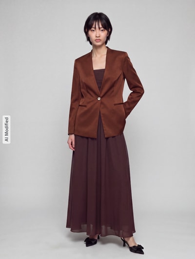 Jake*s Cocktail Longblazer mit 1-Knopf-Verschluss Kupfer 1