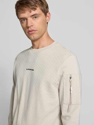 G-Star Raw Sweatshirt met ritszak op de mouw Offwhite - 3