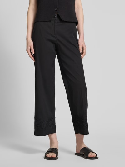 Brax Broek in verkorte pasvorm met labeldetail, model 'MAINE' Zwart - 4