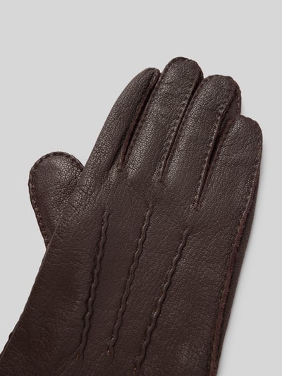 bugatti Handschuhe in Leder-Optik Dunkelbraun 3