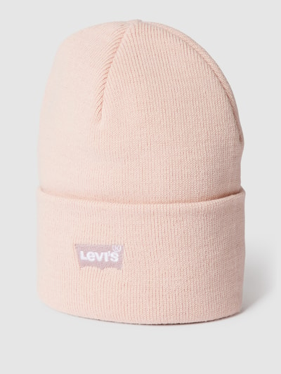 Levi's® Czapka z pomponem i wyhaftowanym logo model ‘Slouchy Beanie’ Różowy 1