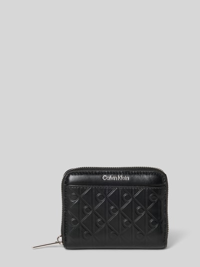 CK Calvin Klein Portemonnaie aus echtem Kalbsleder Modell 'Emossed' Black 1