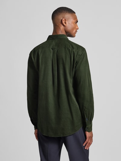 OLYMP Level Five Regular fit ribcordoverhemd met kentkraag Donkergroen - 5