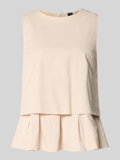 Marc Cain Blusenshirt mit Volantsaum und Rundhalsausschnitt Beige 2