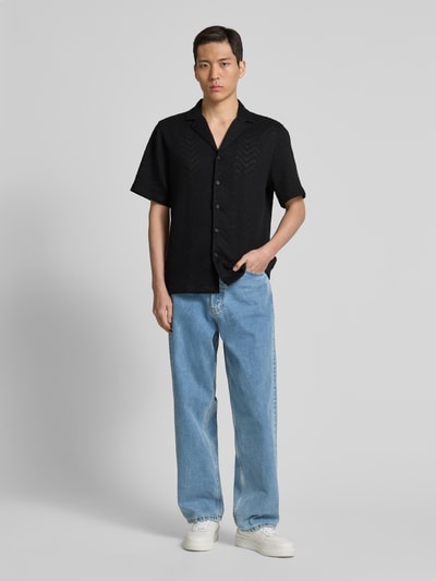 Strellson Regular fit vrijetijdsoverhemd met 1/2-mouwen, model 'Carlo' Zwart - 1