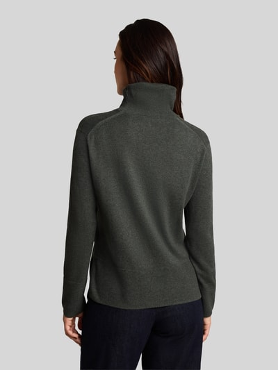 Tom Tailor Rollkragenpullover aus Kaschmir mit Seitenschlitzen Dunkelgruen 5