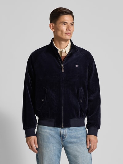 Gant Jacke aus Cord mit Stehkragen und Label-Stitching Dunkelblau 4