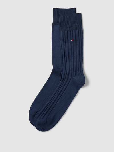 Tommy Hilfiger Sokken met logostitching in een set van 2 paar Marineblauw - 1