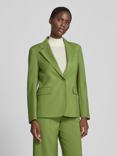 Weekend Max Mara Długi blezer o kroju regular fit z czystej żywej wełny model 'WKDLAMINE' Jabłkowozielony 4