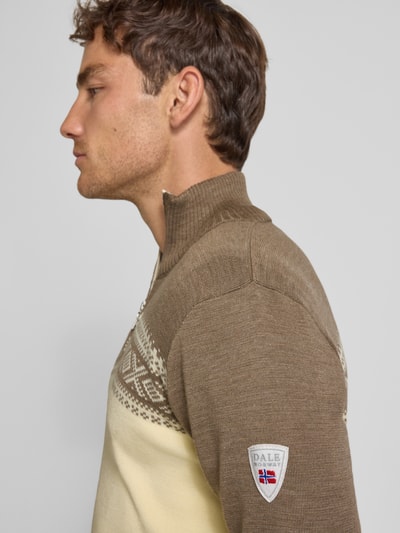 Dale of Norway Wollen pullover met schipperskraag, model 'Dalestolen' Zand - 3
