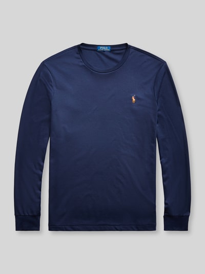 Productfoto, donkerblauw shirt met lange mouwen van puur katoen, Regular Fit Langarmshirt aus reiner Baumwolle model 'PIMA' van Polo Ralph Lauren, Heren