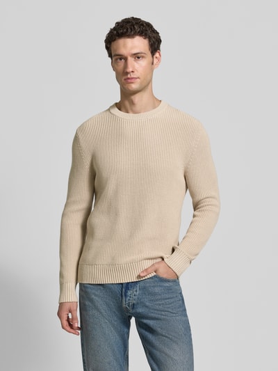 MCNEAL Regular Fit Strickpullover aus reiner Baumwolle Beige 4
