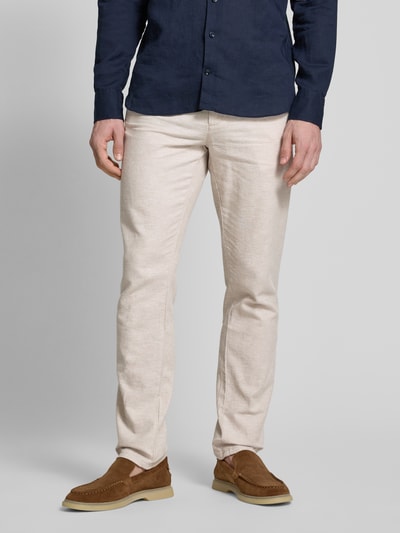 Tom Tailor Relaxed fit chino van een mix van linnen en katoen Beige - 4