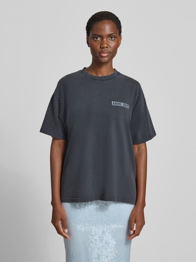 Anine Bing Oversized Fit T-Shirt mit Logo-Print Black 4