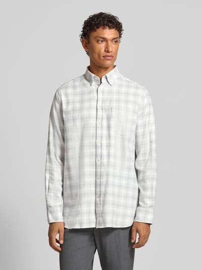 Christian Berg Men Koszula casualowa o kroju regular fit z kołnierzykiem typu button down Jasnoszary 4