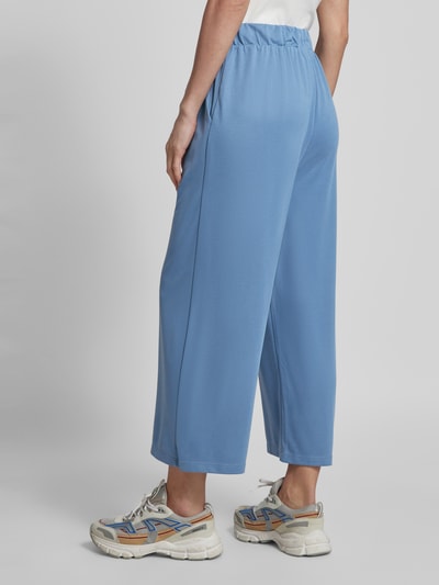 mbyM Wide leg stoffen broek met verkort model, model 'Anjelica' Rookblauw - 5