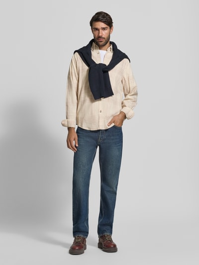 Napapijri Regular Fit Freizeithemd mit Button-Down-Kragen Offwhite 1