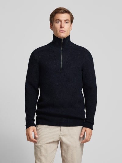 Casual Friday Gebreide pullover met schipperskraag, model 'Kristian' Marineblauw - 4