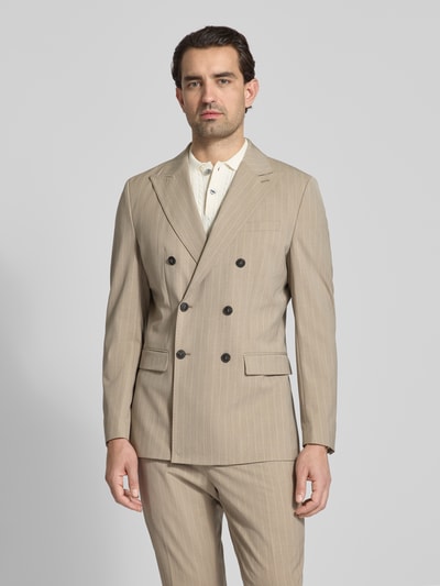 Selected Homme Slim Fit Anzugsakko mit Nadelstreifen-Muster Modell 'SLIM-LIAM' Sand 4