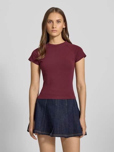 Noisy May T-shirt met raglanmouwen, model 'KATINKA' Bordeaux - 4