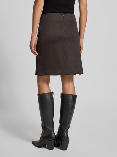 ICHI Minirok met klepzakken, model 'KATE' Donkerbruin - 5