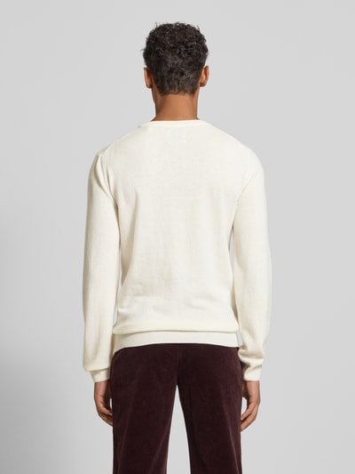 Gant Strickpullover aus reiner Lammwolle mit gerippten Abschlüssen Offwhite 5