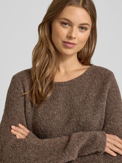 Marc O'Polo Regular Fit Strickpullover aus Schurwoll-Mix mit Alpaka-Anteil Dunkelbraun 3