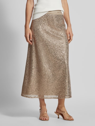 Cambio Midi-jurk met all-over pailletten, model 'HOPE' Goud gemêleerd - 4