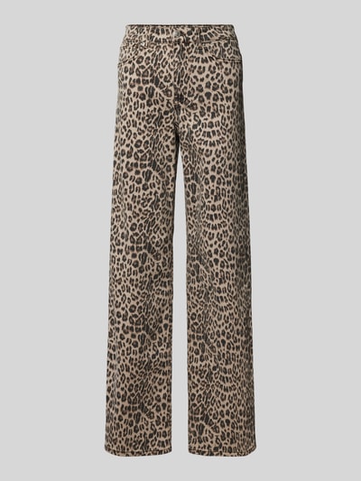 Only Wide Leg Jeans mit Animal-Print 'MADISON' Black 2