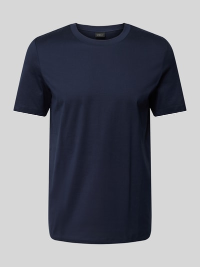 s.Oliver BLACK LABEL Regular Fit T-Shirt aus reiner Baumwolle Marine 2