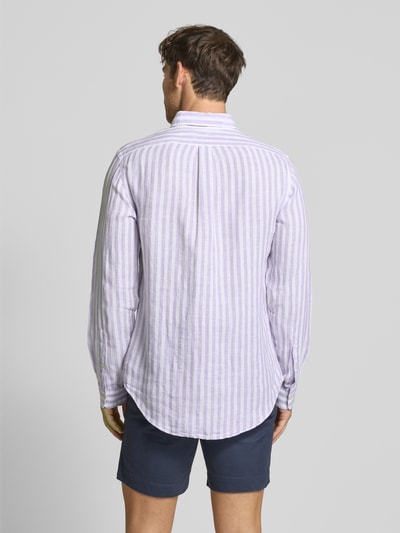 Polo Ralph Lauren Custom Fit Leinenhemd mit Button-Down-Kragen Flieder 5