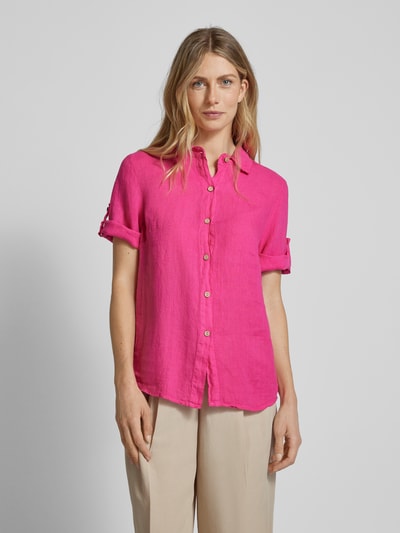 ZABAIONE Linnen blouse met 1/2-mouwen, model 'Si44a' Felroze - 4