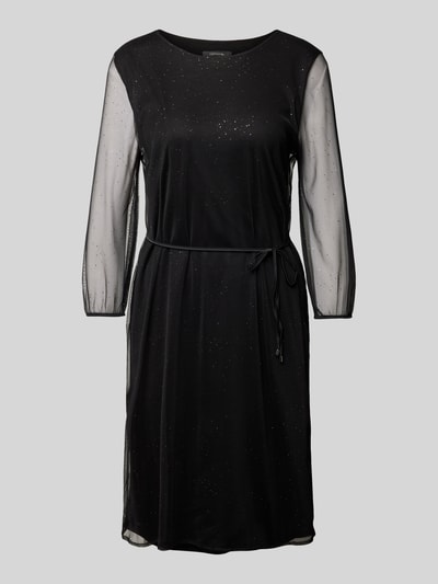 comma Knielanges Kleid mit Ziersteinbesatz Black 2