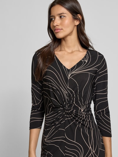 ZABAIONE Knielanges Kleid mit V-Ausschnitt Modell 'Ve44ra' Black 3