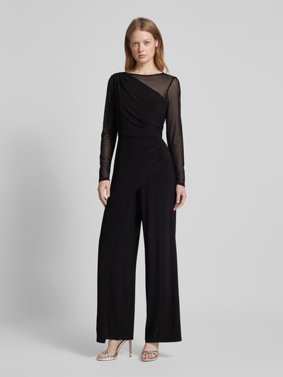 Adrianna Papell Semitransparenter Jumpsuit mit Rundhalsausschnitt Black 4