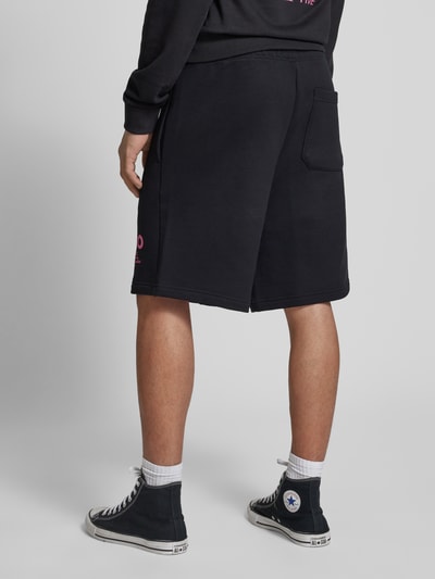Hugo Blue Baggy Fit Sweatshorts mit Label-Print Modell 'Nomario' Black 5
