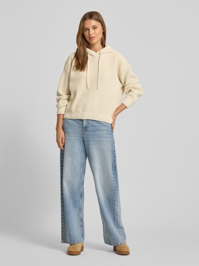 VERO MODA Regular fit gebreide pullover met capuchon, model 'NEAT' Ecru - 1