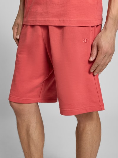 CHAMPION Relaxed fit sweatbermuda met logostitching, model 'ICONS' Rood - 3