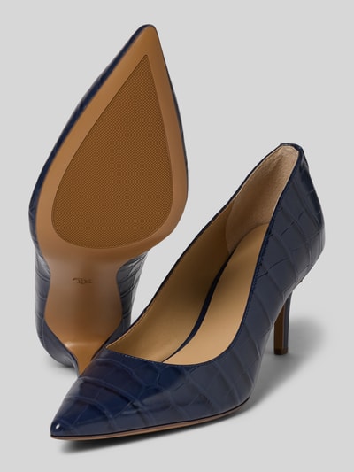 Lauren Ralph Lauren Pumps van leer met naaldhak, model 'LANETTE' Marineblauw - 4