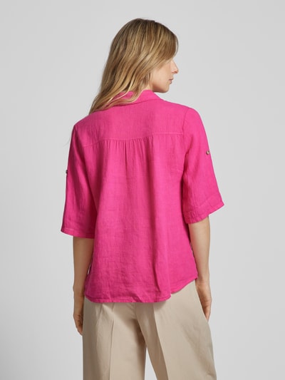 ZABAIONE Linnen blouse met 1/2-mouwen, model 'Si44a' Felroze - 5