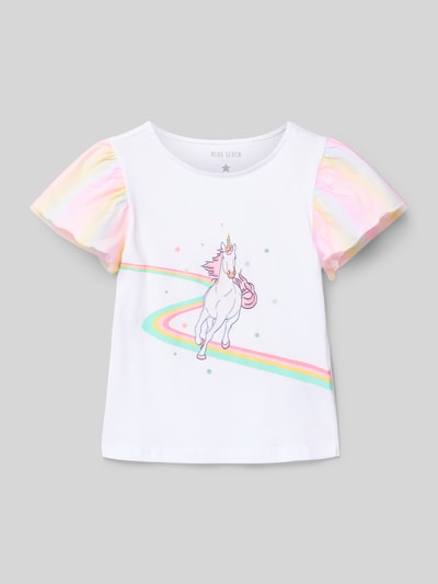 Blue Seven T-Shirt mit Motiv-Print Weiss 1