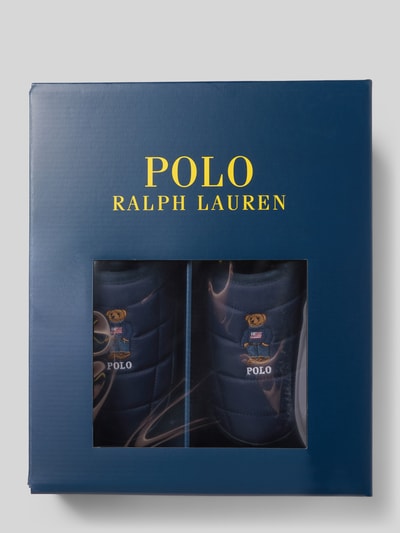 Polo Ralph Lauren Hausschuhe mit Label-Stitching und Futter aus Teddyfell Marine 3