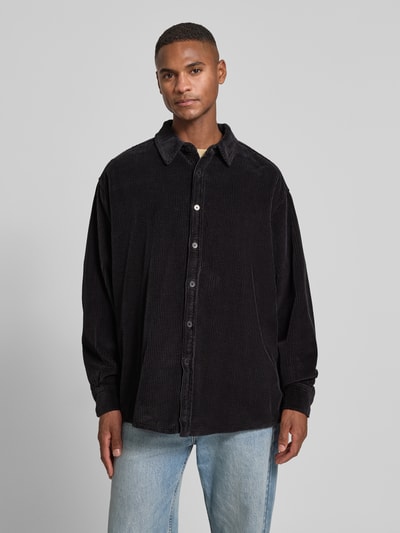 American Vintage Relaxed Fit Freizeithemd aus Cord Modell 'PADOW' Dunkelgrau 4