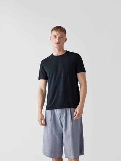 Officine Générale T-Shirt mit Brusttasche Dunkelblau 4