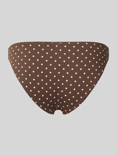 Produktfoto, Slip aus Baumwoll-Mix im 3er-Pack von Jake*s Casual in Braun mit weißen Punkten und feiner Textur, neutraler Hintergrund